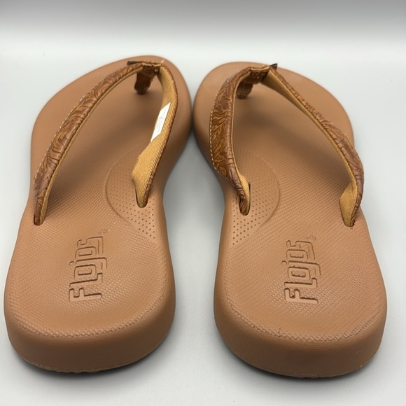 Flojos Brown Women’s Flip Flop Sandals Classic Cushioned Design size 8 NWOT - Picture 5 of 6